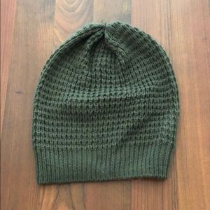 Olive green knit beanie